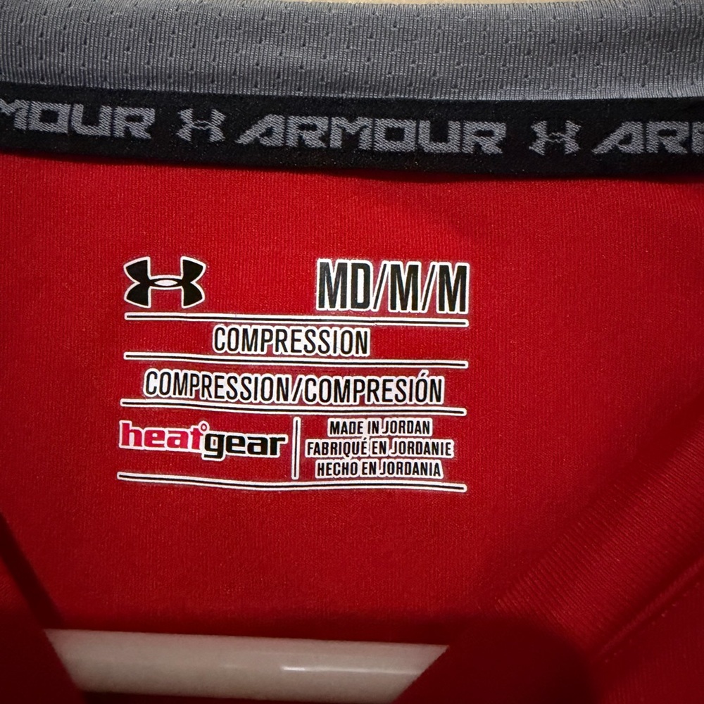 Under Armour Men's Red Performance Rash Guard - Picture 5 of 7